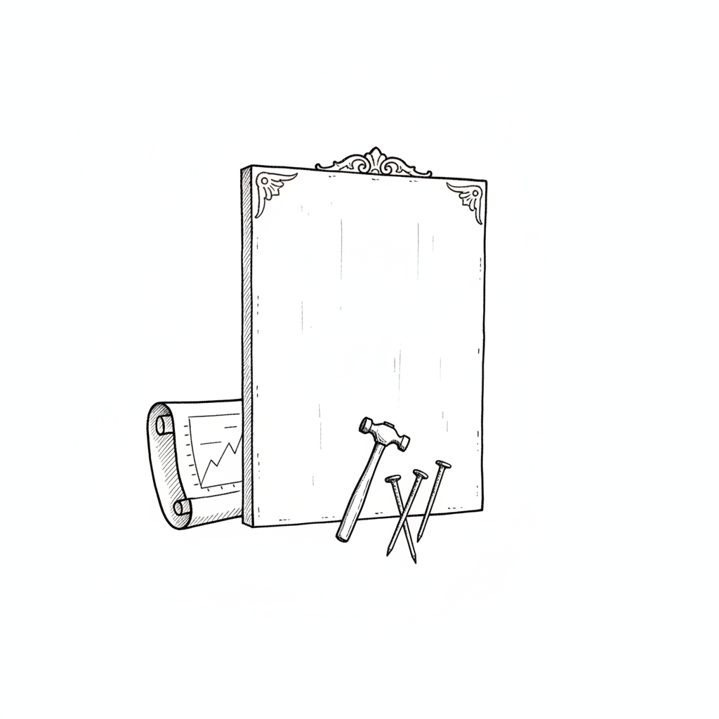 Ink illustration for The Silent Revolution: How Drywall Built Modern American Homes