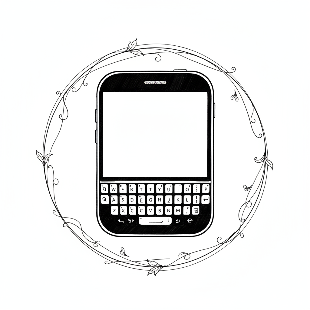 Ink illustration for The Square Peg in a Round Hole: The BlackBerry Passport's Audacious Gambit